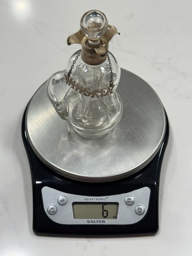 WHISKY NOGGIN ENGLISH 1908 STERLING SILVER & CRYSTAL 1 OF 2 - Picture 4 of 9