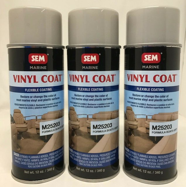 SEM Marine Vinyl Coat Flexible Coating M25203 Formula Boats Grey 12 oz