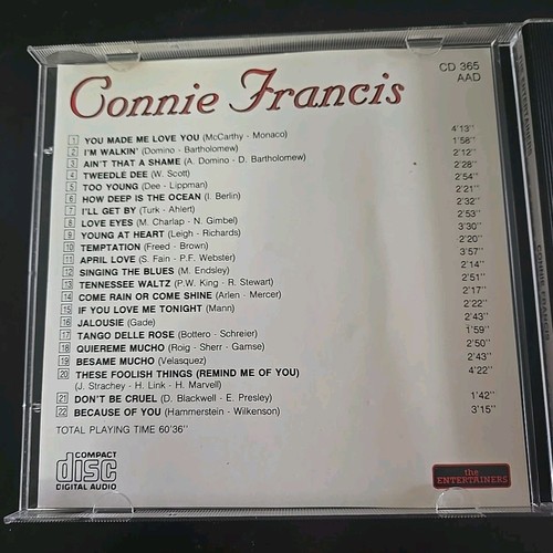 Connie Francis - Connie Francis Czech Rep Imp CD365 - Picture 3 of 4