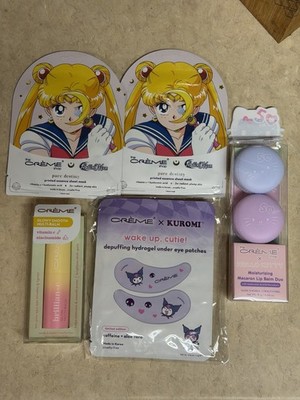 Crème Shop Hello Kitty Kuromi Sailor Moon Skincare Bundle Mask Lip Balm Set WOW