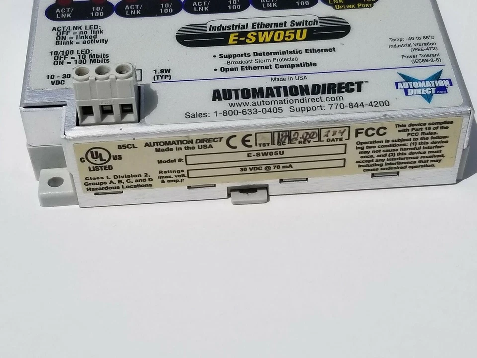 Automation Direct E-SW05U Industrial Ethernet Switch 5 Port - Image 2 of 3