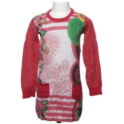 Desigual, Kleid, Größe: 128, Rot/Weiß/Mehrfarbig, Baumwolle, Print, Mädchen #pZU