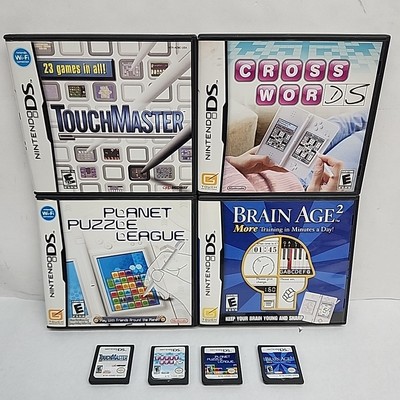 LOT of 4 Nintendo DS Games Planet Puzzle League / Brain Age 2 and MORE! - TESTED