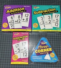 Trend Addition And Subtraction Flash Cards Three Corner New And Used Math