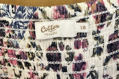 COTTON TRADERS DRESS plus size 18 pink Blue Sleeveless white midi summer - Picture 3 of 3