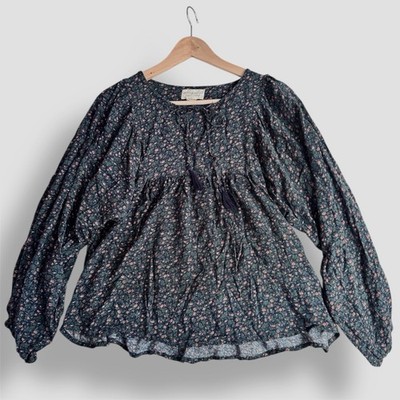 Ralph Lauren Denim & Supply Floral Boho Peasant Blouse Top S RL Boho