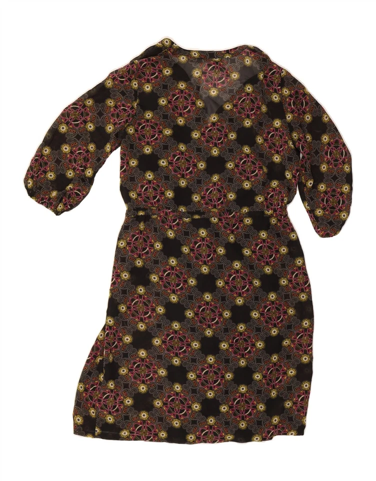 Vestido vaina manga larga MOSSIMO para mujer UK 10 pequeño negro floral poliéster CB10 Foto 2 de 4