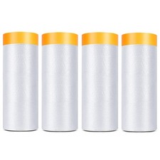 Painters Plastic With Tape, Pre-Taped Masking Film, 4 59 inches x 65 feet