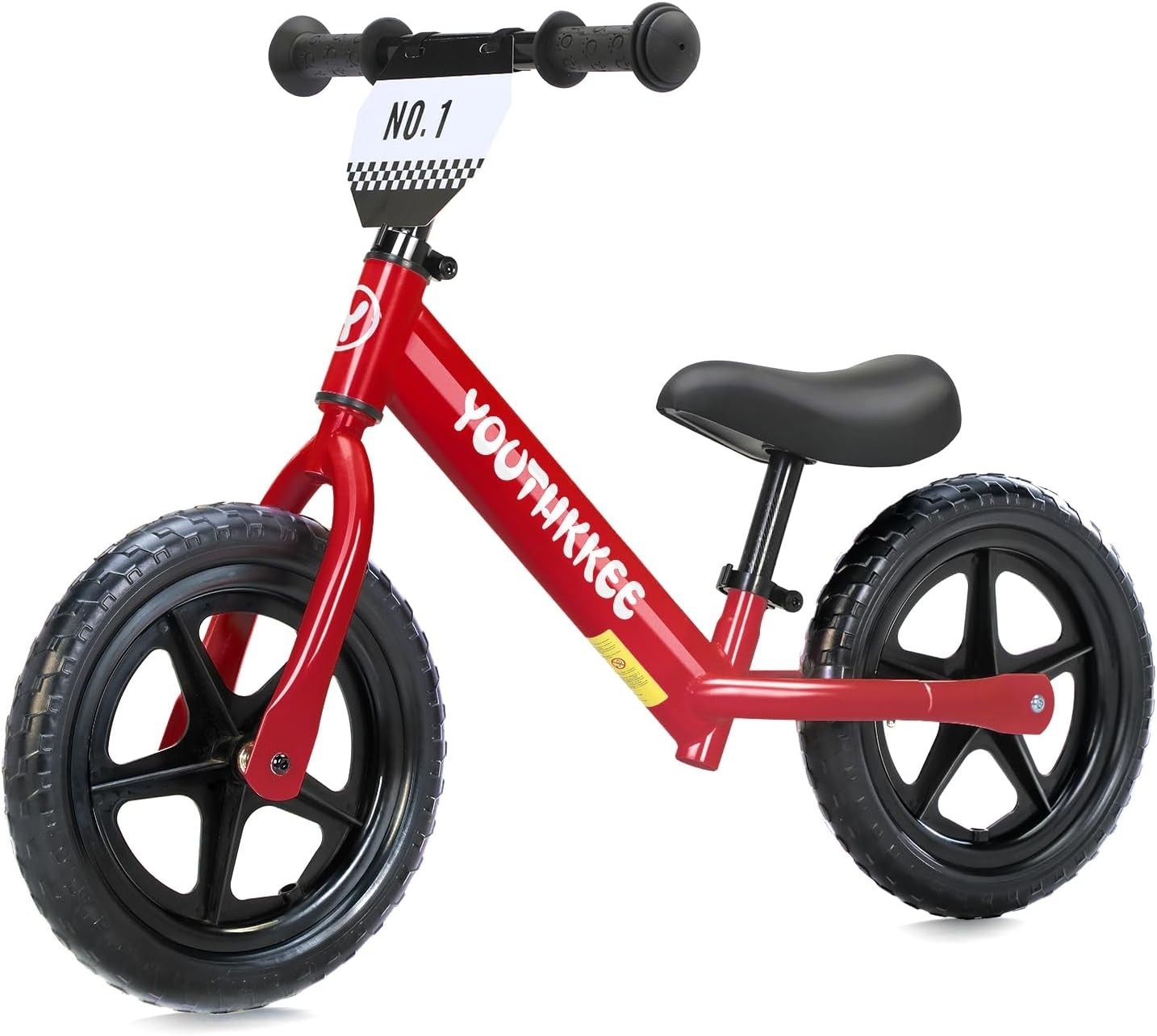 12 Inch Toddler Balance Bike for 1-3 Year Olds, No-Pedal Bike with Tool-Free Adj