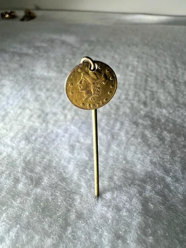 PRICE REDUCED!  1871 Liberty Head Gold Dollar Stick Pin