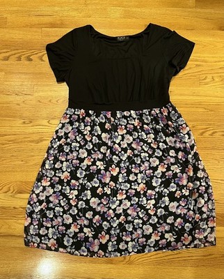 IGIGI by Yuliya Raquel 18/20 Plus Black Flowered Print Fit & Flare Dress NWOT