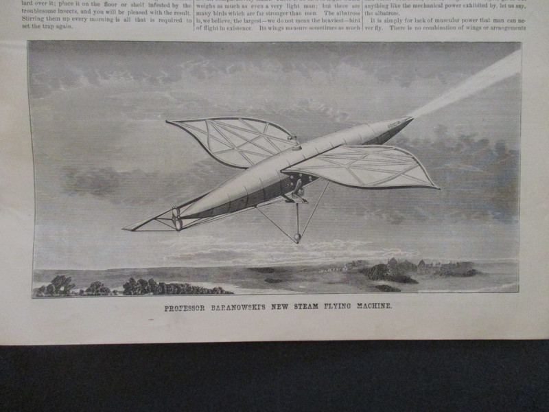 1883 AVIATION STEAM FLYING MACHINE JET? STRANGE WEIRD PLANE SCIENTIFIC AMERICAN
