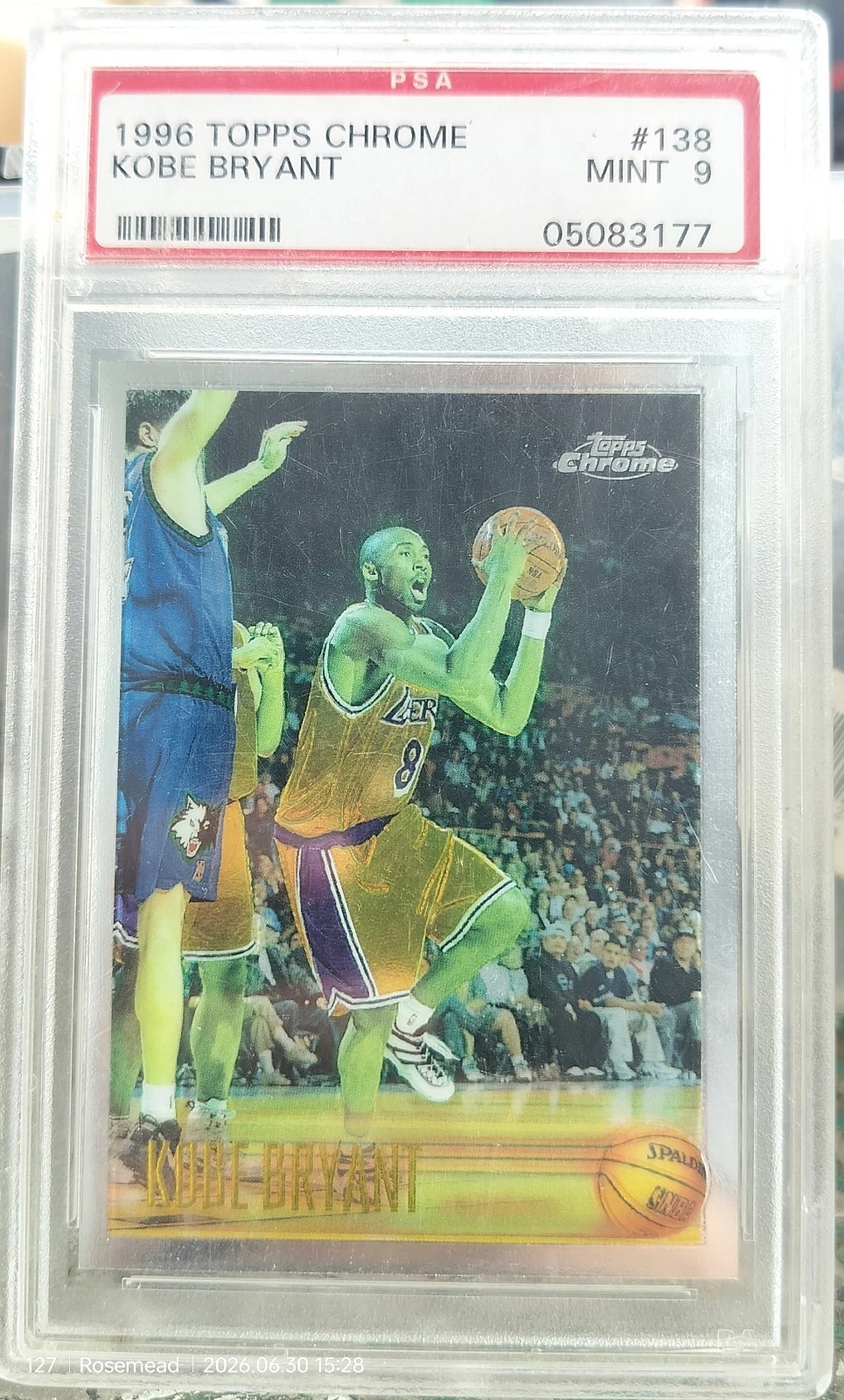 Kobe Bryant Topps Chrome RC PSA 9