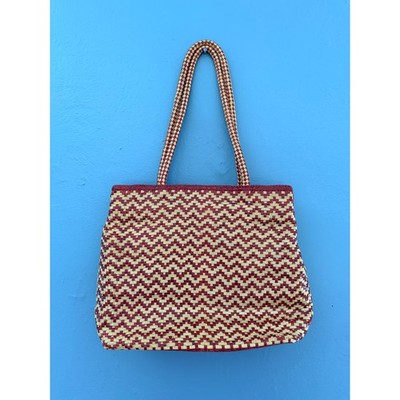 Vintage Romani Fratelli Woven Shoulder Bag Made in Italy Boho Retro Chevron