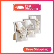 upsimples 4x6 Picture Frame Set of 3, Made of High Definition Glass for 4 x 6, W