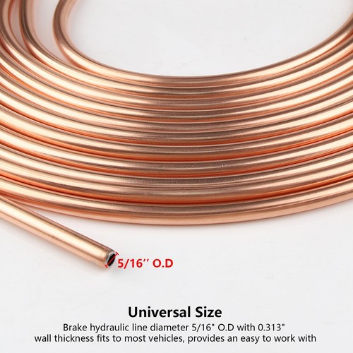 5/16" Copper Nickel 25 ft Roll Coil Brake Fuel and Trans Line/Tubing Fittings - Bild 2 von 11