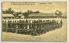 Belgian Congo Colonial Nieuw Antwerpen Makanza Mission Military Training Scene
