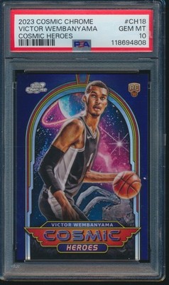PSA 10 VICTOR WEMBANYAMA 2023 Topps Chrome COSMIC HEROES Rookie RC