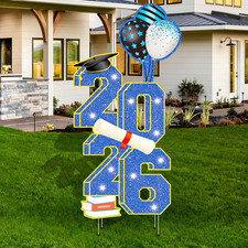 3.5FT Large Class 2026 Graduation Yard Sign Yard Decorations Congrats Graduation
