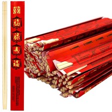 Disposable Bamboo Chopsticks 100 Sets - 9'' Long, UV Treated, Individually
