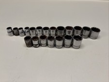 Snap On Tools USA Mixed Lot Of 20 Sockets 3/8” Drive 6 Point 12 Point #8B1