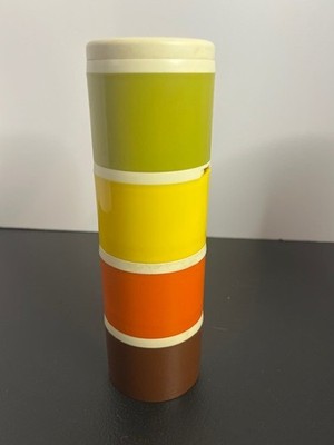 Vintage '70s Harvest Colors Tupperware Stacking Spice Shaker Set 1308-32 USA