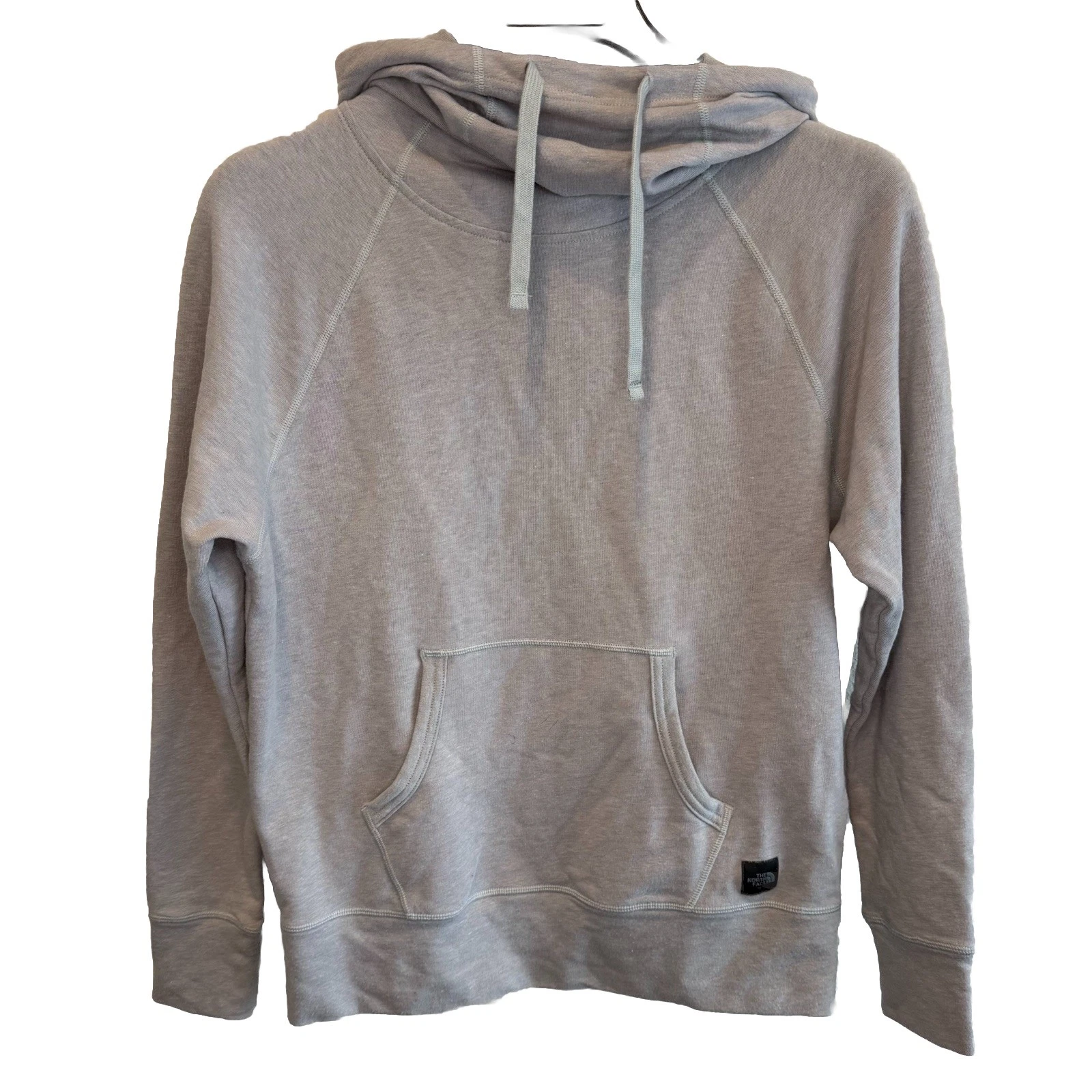 The North Face Terry Hoodie Womens XS Gray Pullover Kangaroo Pocket Logo