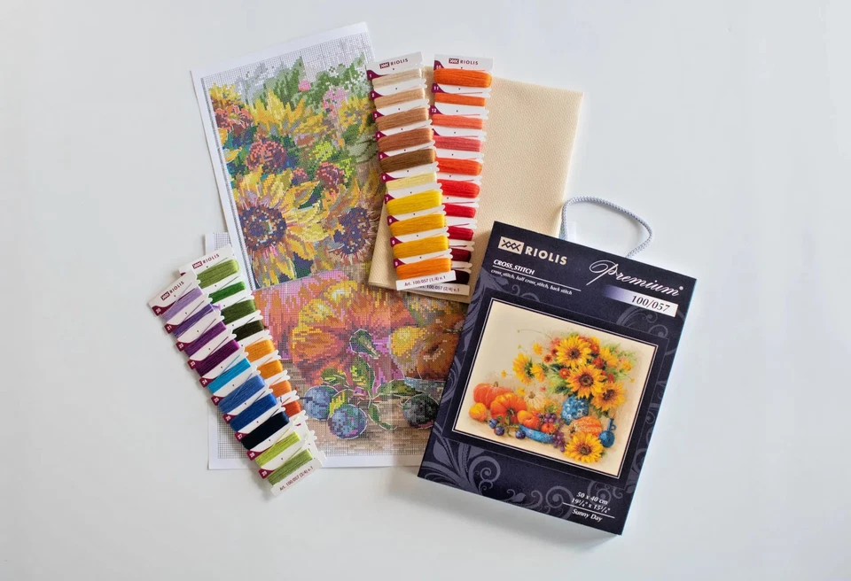 RIOLIS PREMIUM Counted cross stitch kit 100/057 Sunny Day-Bouquet of Sunflowers - Image 3 of 4