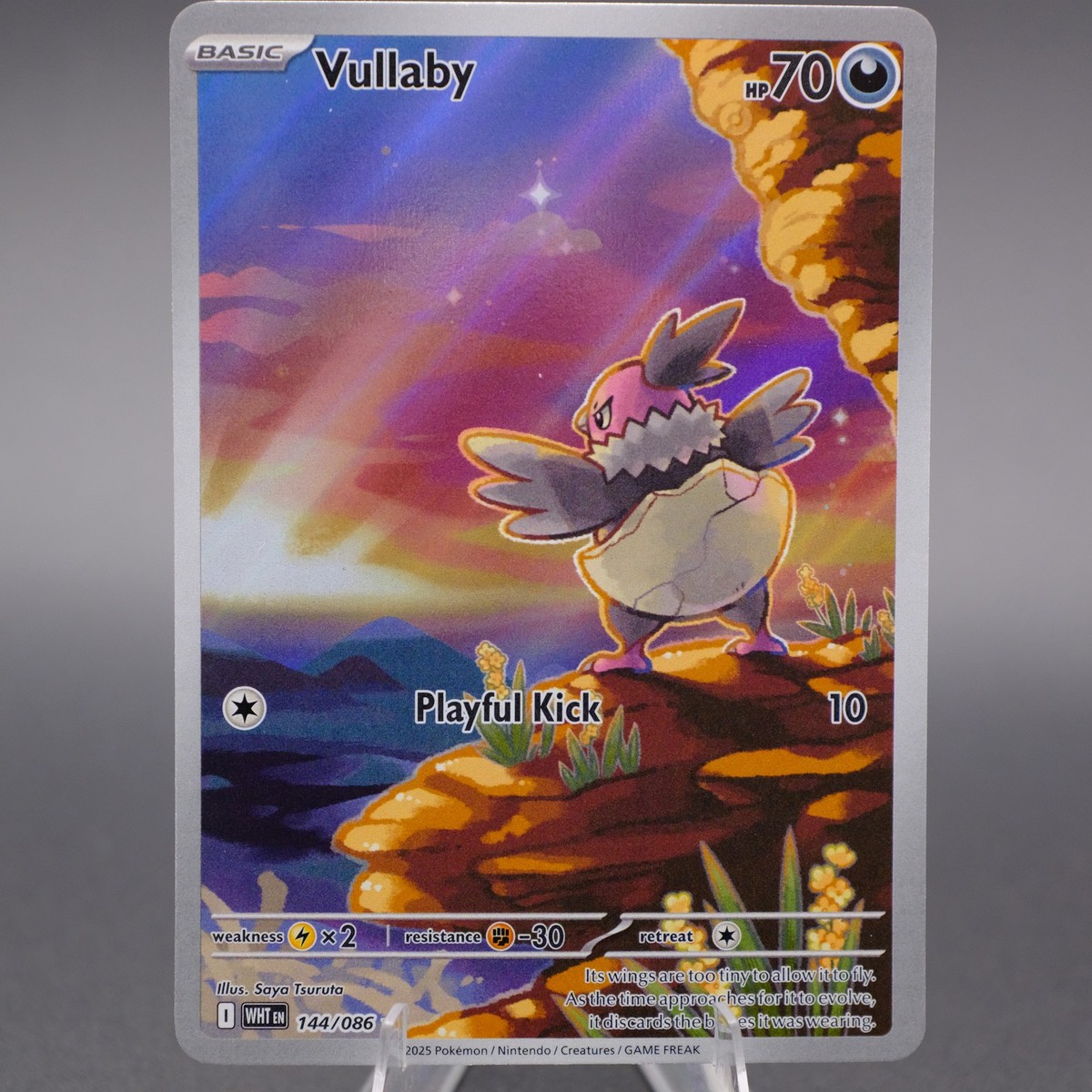 vullaby pokemon card - 063/086 (Master BALL Pattern) - SV11B: Black Bolt [MASTER BALL PATTERN] [Near Mint] Colorless Body Slam (20) Flip a coin Vullaby 144/086 Illustration Rare SV: