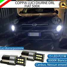 COPPIA LAMPADE DIURNE POSIZIONE DRL 15 LED P21W CANBUS FIAT 500X FINO AL 2016