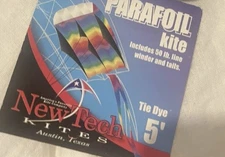 NewTech Parafoil Kite 5’ – Tie Dye – BRAND NEW – Includes Line & Winder