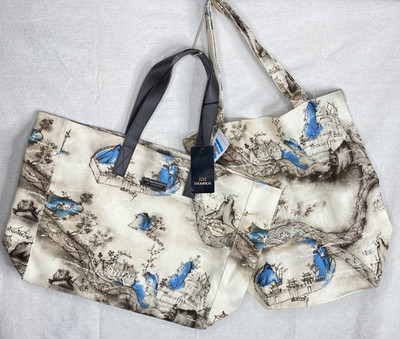Jim Thompson Lot 2 Thailand Scene Manhattan Bag Tote Gym NWT Rare Print HTF