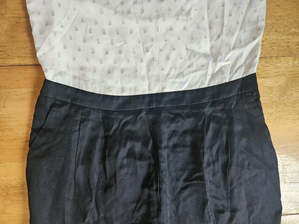 Pantalones de mujer Ann Taylor Loft mameluco azul 6P Petite vacaciones sin mangas pierna ancha. Foto 4 de 4