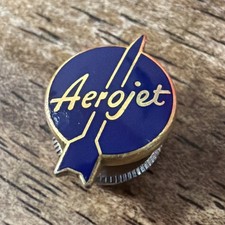 Vintage Aerojet Blue Enamel Pin, Screw Back, Gold Tone, Chipped