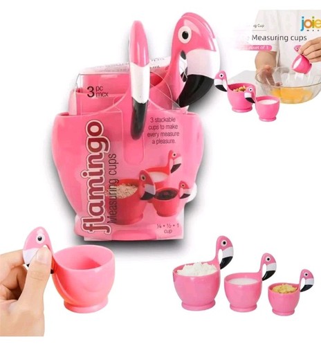 Joie Flamingo Measuring Cups Fab Fun Novelty Flamingo Nesting Set of 3 - Picture 1 of 4
