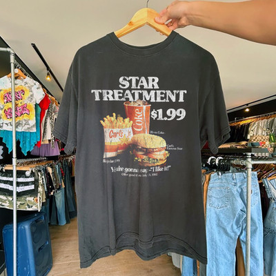 90'S Carl's Jr Washed T-Shirt Black L