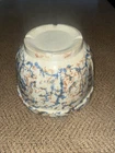 Vtg #6 Red Wing Spongeware Bowl Blue Brown Stoneware Paneled 6” Wide 4” Tall