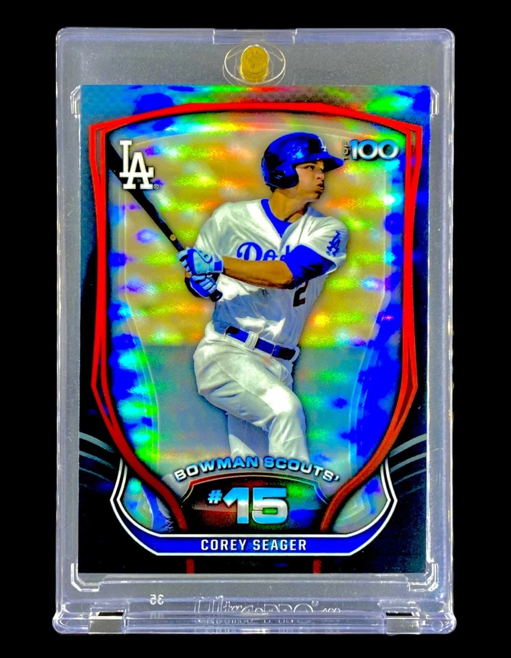 COREY SEAGER REFRACTOR NEGRO NOVATO HOLO SP Bowman Inserto Cromo - RANGERS Foto 3 de 4