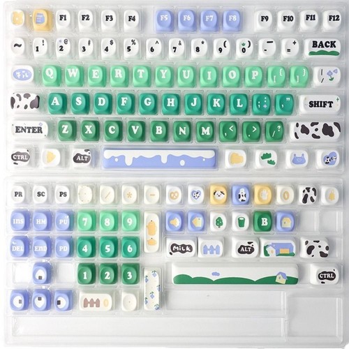132 Keys/Set Cow Pasture Keycaps Set PBT Material Personalized Keycaps
