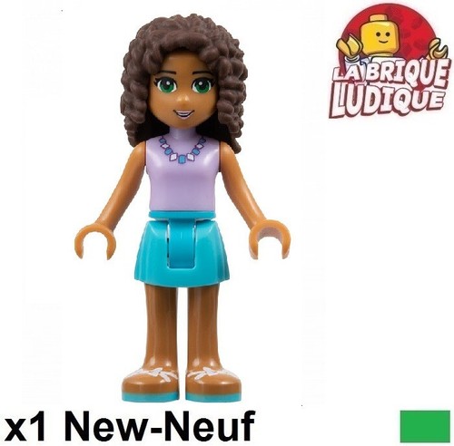 LEGO Figura Minifig Friends Andrea (Turrón) Mulatos Falda Azure Top frnd160 - 第 1/1 張圖片
