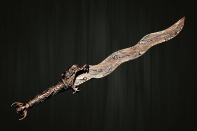 Handmade Damascus Sword With leather sheath