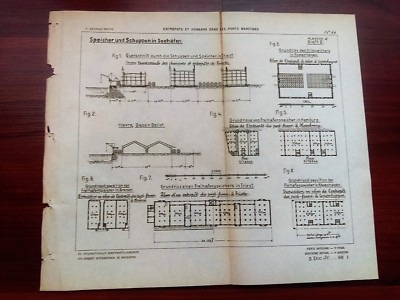 1898 German French Map Diagram Cross Section of Port Entry Triest Copenhagen