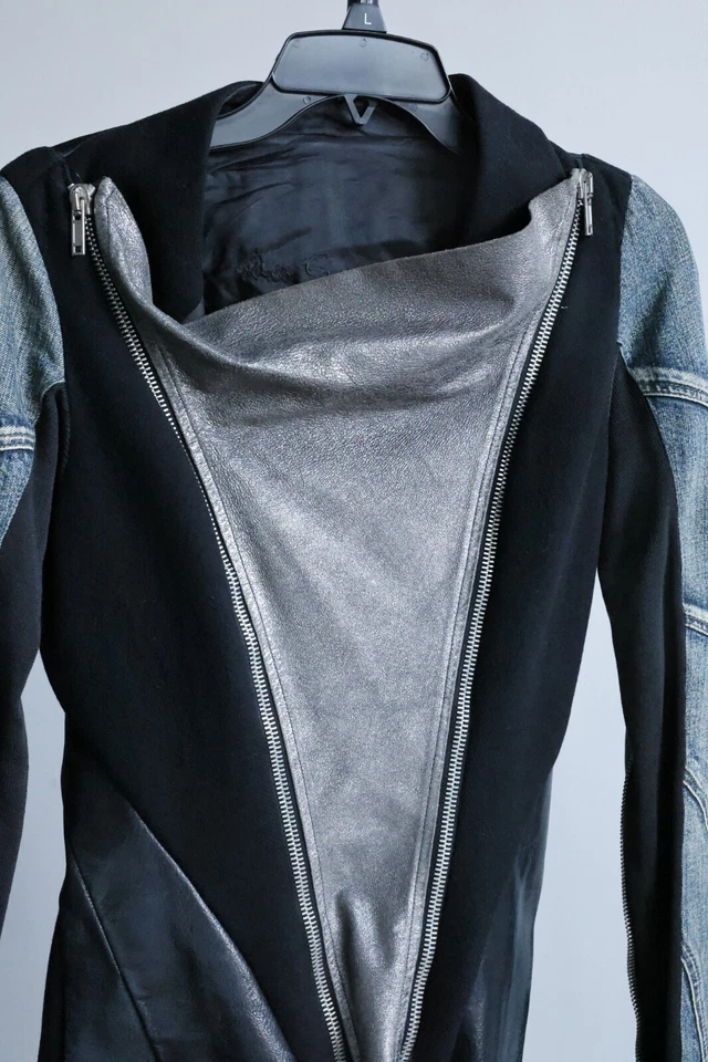 Rick Owens кожи джинсовой ткани куртка женская куртка размер XS - супер редкая потрясающий! - Изображение 2 из 4