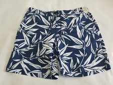 St. John's Bay Men's Swim Trunks Shorts Blue and White Size XXL New