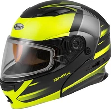 GMAX MD-01S Modular Snow Helmet Descendant Dual Shield Lg Matte Black/Hi Viz