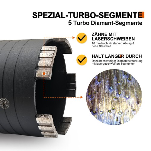 GVHAKG Diamant Bohrkrone 82mm,Dosensenker Dosenbohrer mit M16 +SDS-Plus Adapter - Bild 4 von 8