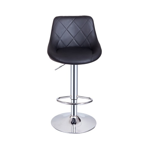 2 x Bar Stools Mid Back Armless Oval Seat Gas Lift Swivel Cafe Breakfast Stool - Picture 16 of 46