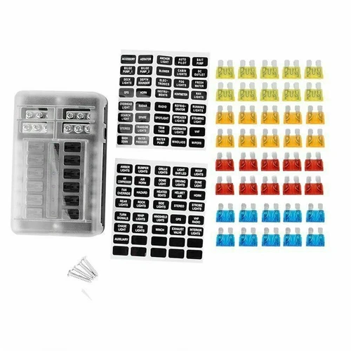 12-Way Blade Fuse Box Block Holder LED Indicator 12V 32V Car Marine Waterproof - Picture 13 of 18