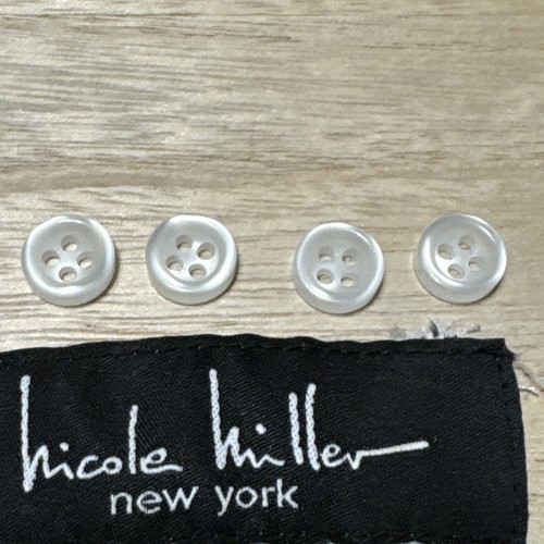 Set of 14 White 4-Hole Replacement Buttons for a Nicole Miller LS Shirt - Picture 3 of 7
