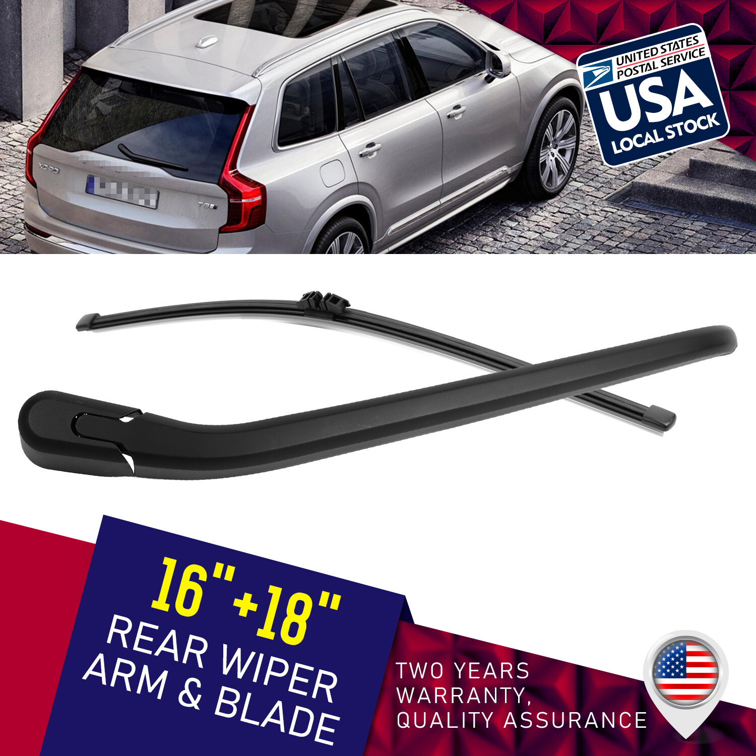Super clean 18 and 16-inch durable windshield wiper arm & blade set perfect fit  
